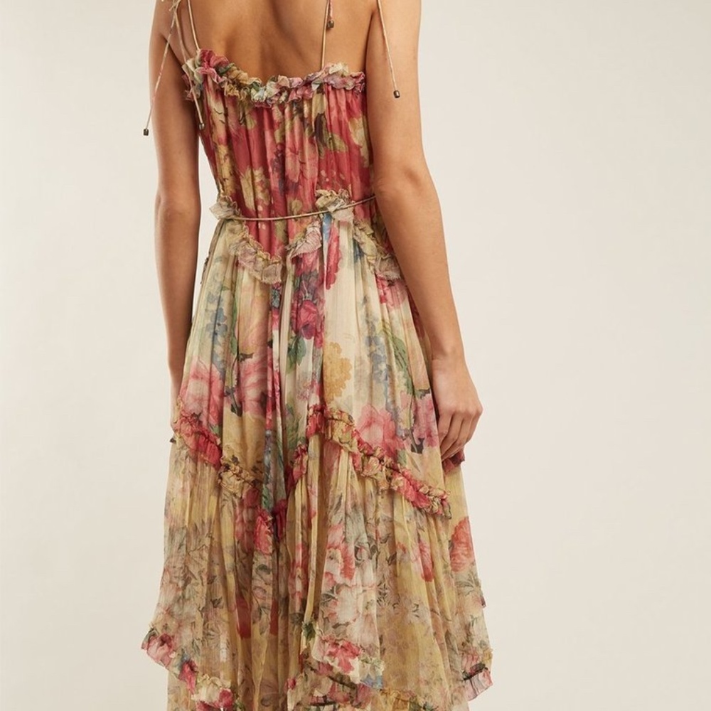 ๐ BOHEMIAN FLORAL RUFFLE DRESS FLOWER MIDI BOHO - Picture 3 of 8